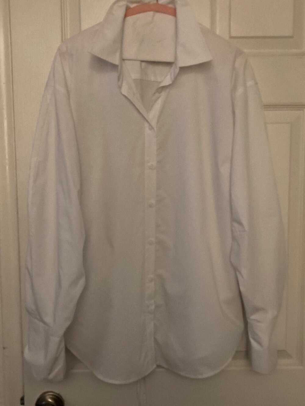 100% COTTON, Excellent Condition, SZ L, Corset Back Blouse, White - Picture 3 of 4